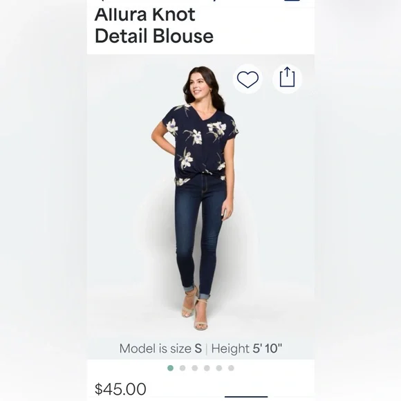 West Kei Allure Knot Detail Short Sleeve Blouse - XL - Picture 1 of 4